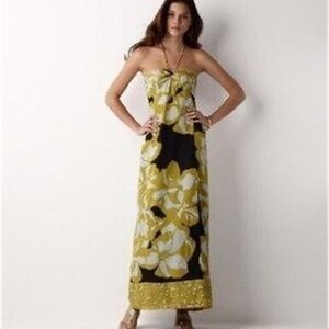 Floral Yellow and Black Maxi